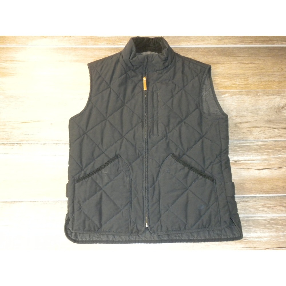 J. Crew Sussex Vest Mens S Black Quilted Full Zip Primaloft Insulated Preppy